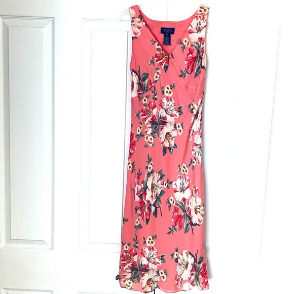 SILK MIDI DRESS Lined Sleeveless JONES NY SIGNATURE PETITE Sz 6 P - Picture 1 of 14